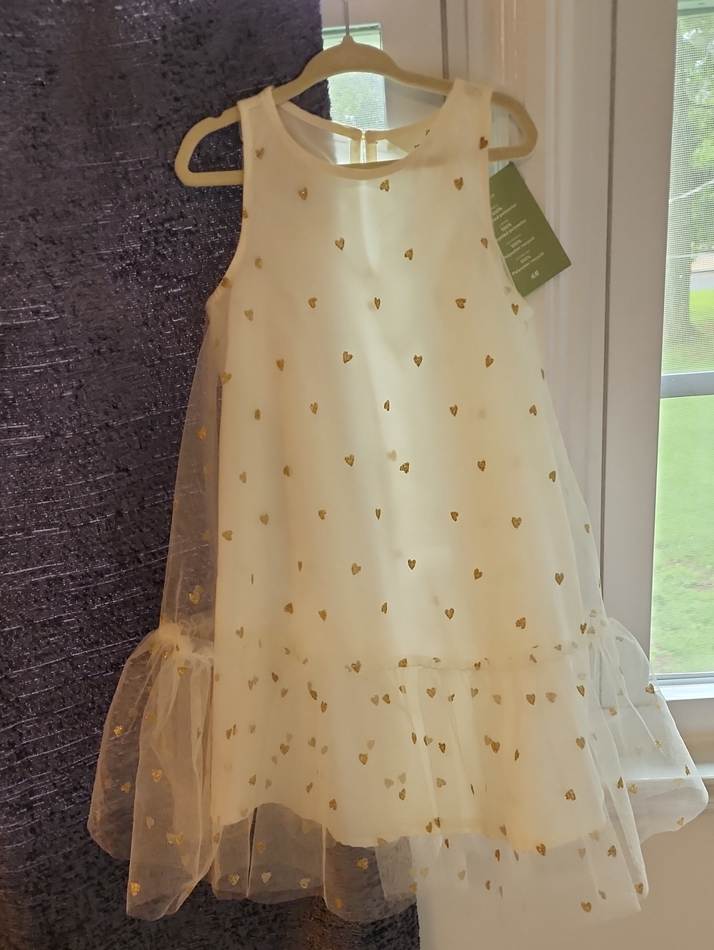 H&M Cream Dress with Gold Heart Details